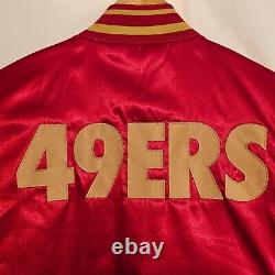 Vintage San Francisco 49ers Nike Satin Quilted Bomber Jacket Medium NFL Football