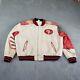 Vintage San Francisco 49ers Quilted Bomber Jacket XL 27X26 Grunge Mark 90's