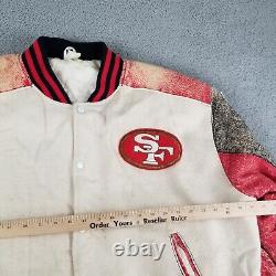 Vintage San Francisco 49ers Quilted Bomber Jacket XL 27X26 Grunge Mark 90's