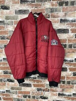 Vintage San Francisco 49ers Reversible Puffer Jacket Mens 2XL Pro Player 90s NFL