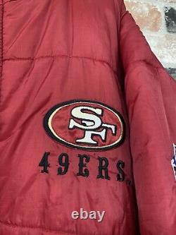 Vintage San Francisco 49ers Reversible Puffer Jacket Mens 2XL Pro Player 90s NFL