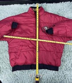 Vintage San Francisco 49ers Reversible Puffer Jacket Mens 2XL Pro Player 90s NFL