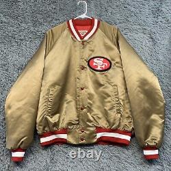 Vintage San Francisco 49ers SF Niners Locker Line Gold Satin Jacket SIZE Large