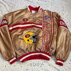 Vintage San Francisco 49ers Satin Pullover Jacket Men's Medium Gold Bootleg
