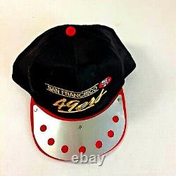 Vintage San Francisco 49ers Script Black Dome Snapback Hat Cap NFL Unique