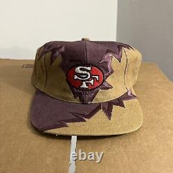 Vintage San Francisco 49ers Snapback Hat Drew Pearson Jagged Edge Big Logo NFL