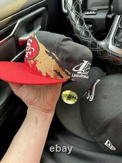 Vintage San Francisco 49ers Splash Black Dome LOGO ATHLETIC NFL Snapback Hat Cap