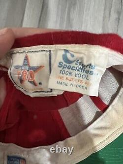 Vintage San Francisco 49ers Sports Specialties Script Hat Wool Snapback Red Rare