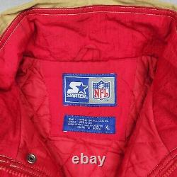 Vintage San Francisco 49ers Starter Jacket Men XL Pullover Coat 90s Y2K Red Gold