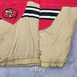 Vintage San Francisco 49ers Starter Jacket Men XL Pullover Coat 90s Y2K Red Gold