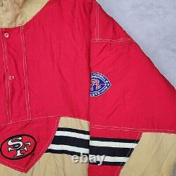 Vintage San Francisco 49ers Starter Jacket Men XL Pullover Coat 90s Y2K Red Gold