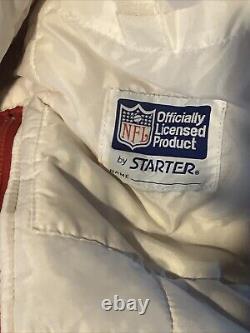 Vintage San Francisco 49ers Starter Jacket Mens Medium Red Full Zip Hood