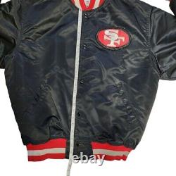 Vintage San Francisco 49ers Starter NFL Black Satin Jacket Forty Niners XL Coat