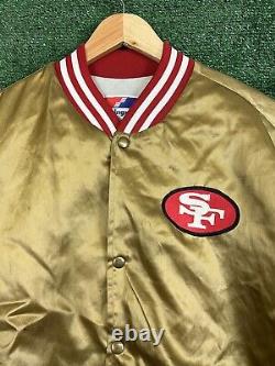 Vintage San Francisco 49ers Swingster Jacket Mens Large Gold Satin Starter 80s