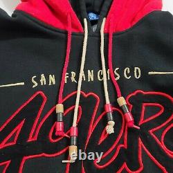 Vintage San Francisco 49ers XL Starter Double Hooded Sweatshirt With Pockets 90s