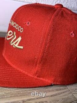 Vintage Sports Specialties San Francisco 49ers Script Logo Red Snapback Hat