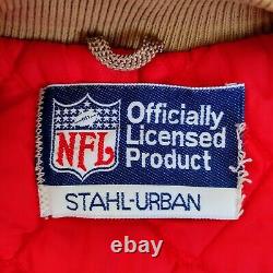 Vintage Stahl-Urban NFL San Francisco 49ers Niners Gold Satin Bomber Jacket L