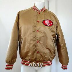 Vintage Stahl-Urban NFL San Francisco 49ers Niners Gold Satin Bomber Jacket L