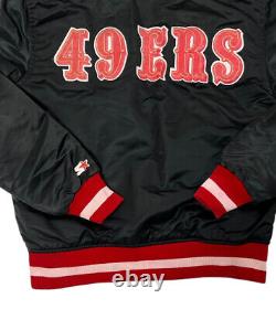 Vintage Starter Jacket San Francisco 49ers Nylon Black Size Small Made In USA