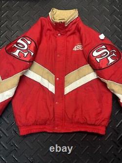 Vintage Starter Pro Line Jacket 80s-90s San Francisco 49ers Mens Size XL Red