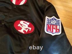 Vintage Starter Pro Line San Francisco 49ers NFL Black Jacket Size XL 80s satin