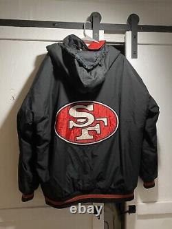 Vintage Starter San Francisco 49ers Black Satin Jacket 90s Bomber XL (read Desc)