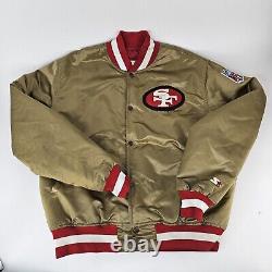 Vintage Starter San Francisco 49ers Gold Satin Jacket Size Large 90s Pro Line