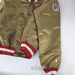 Vintage Starter San Francisco 49ers Gold Satin Jacket Size Large 90s Pro Line