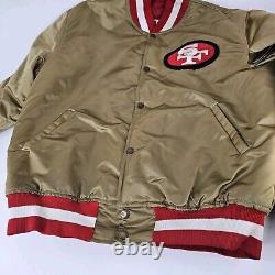 Vintage Starter San Francisco 49ers Gold Satin Jacket Size Large 90s Pro Line