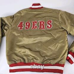 Vintage Starter San Francisco 49ers Gold Satin Jacket Size Large 90s Pro Line