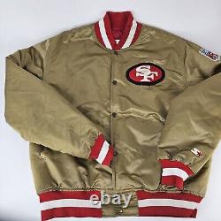 Vintage Starter San Francisco 49ers Gold Satin Jacket Size Large 90s Pro Line