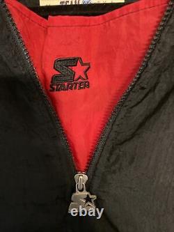 Vintage Starter San Francisco 49ers NFL Pullover Hooded Jacket Front Pouch Sz L