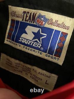 Vintage Starter San Francisco 49ers NFL Pullover Hooded Jacket Front Pouch Sz L