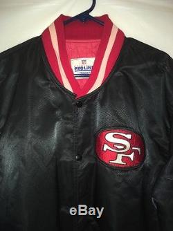 Vintage USA STARTER Black Satin Jacket SAN FRANCISCO 49ers, Front & Back Patches