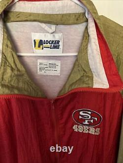Vintage Vtg San Francisco 49ers Large L Locker Line SF Wind Nylon Jacket Rare