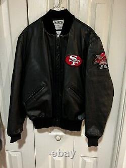 Vintage delong size 44 san francisco niners 49ers leather jacket super bowl NFL