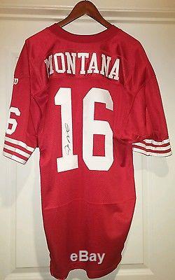 Vtg 1990s Joe Montana 49ERS wilson authentic JERSEY, signed, Notre Dame