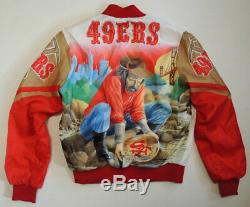 Vtg 80s Chalkline San Francisco 49ers Nylon Jacket Sm withMiner Art Starter