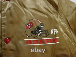 Vtg Chalk Line NFL SF San Francisco 49ers Satin Jacket Full Snap Mens Small