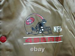 Vtg Chalk Line NFL SF San Francisco 49ers Satin Jacket Full Snap Mens Small