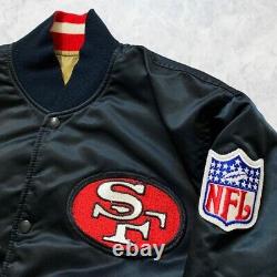 Vtg NFL San Francisco 49ers Starter Satin Reversible Jacket Size L