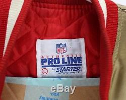 Vtg Pro Line Starter Mens L Satin Jacket San Francisco 49ers Patches Pins GRAIL