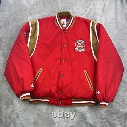 Vtg San Francisco 49ers Jacket Mens XL Red Logo Athletic Letterman Puffer 90s