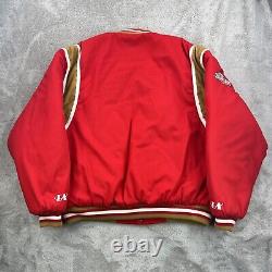 Vtg San Francisco 49ers Jacket Mens XL Red Logo Athletic Letterman Puffer 90s