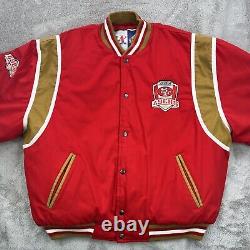 Vtg San Francisco 49ers Jacket Mens XL Red Logo Athletic Letterman Puffer 90s