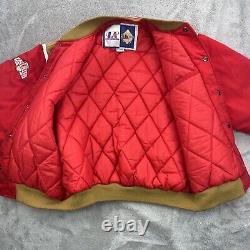 Vtg San Francisco 49ers Jacket Mens XL Red Logo Athletic Letterman Puffer 90s