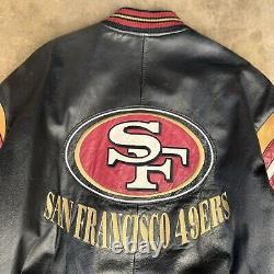 Vtg San Francisco 49ers NFL Vintage Medium Carl Banks GIII Leather Men Jacket