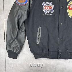 Vtg chalk line san francisco 49ers varsity jacket mens L black 1990 Super Bowl