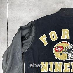 Vtg chalk line san francisco 49ers varsity jacket mens L black 1990 Super Bowl