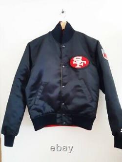 Vtg rare San Francisco 49ers Reversible Stater Satin Bomber Jacket Mens Small